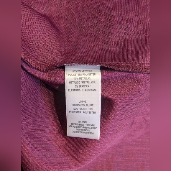 Plum Purple Shimmery Velvet Formal Dolman Sleeve Midi Dress Size 4 - Picture 10 of 11